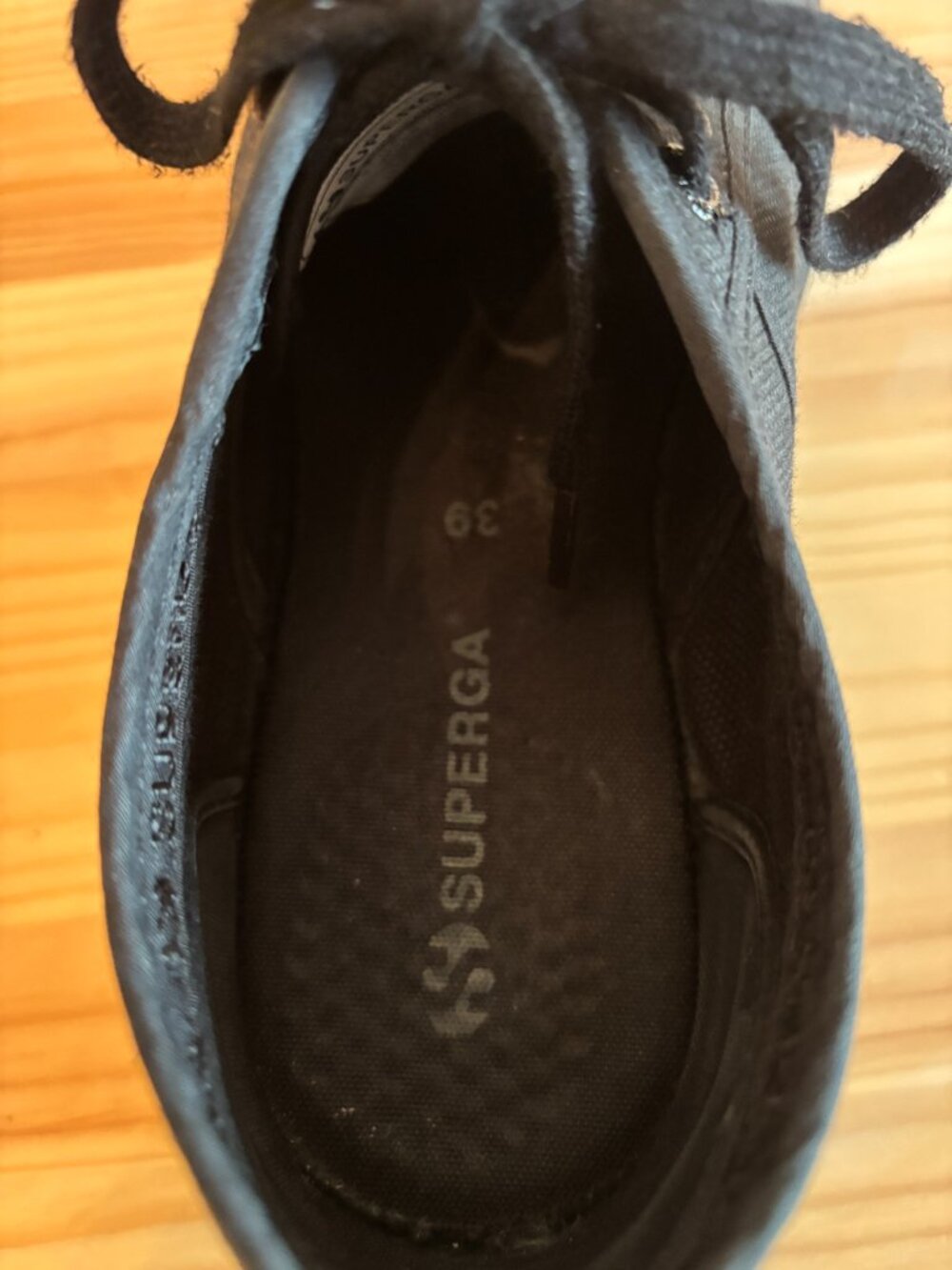 W8.5 Superga Black Platform Sneakers - Picture 5 of 8